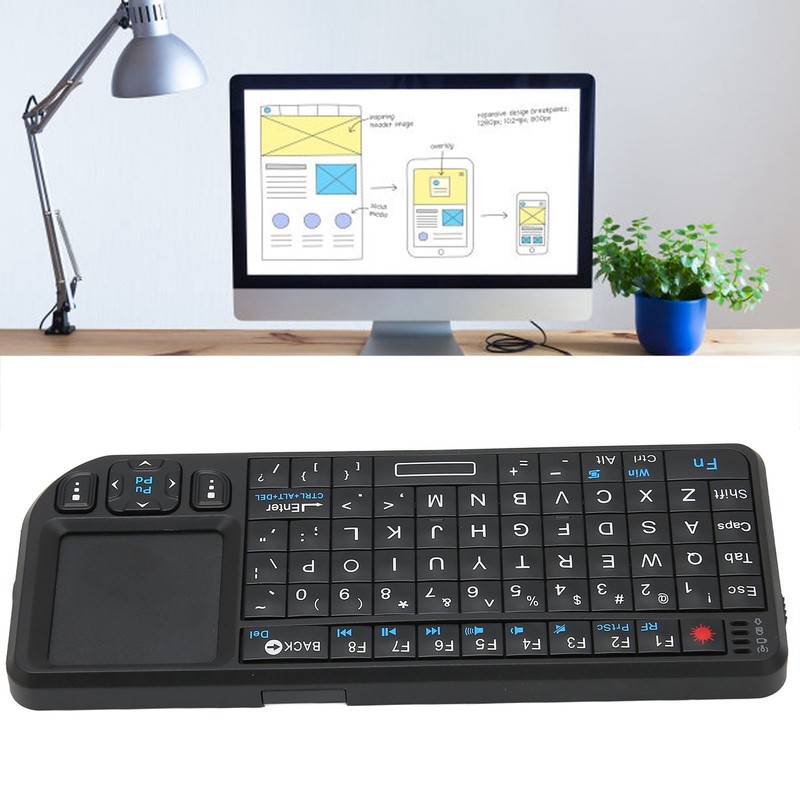 Mini Keyboard 2.4G Wireless Backlit Integrated Design Inbuilt Rechargeable Battery