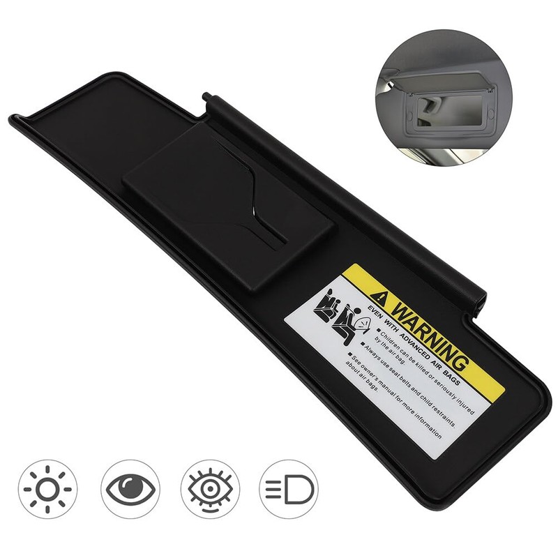ECCPP Left Driver Side Sun Visor Assembly without Sunroof Black
