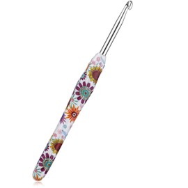 Crochet Hook, Ergonomic Handle Crochet Hook, Soft Rubber Grip Long Crochet Needles for Beginners and Knitting Crocheting Yarn, Hand DIY Comfortable Knitting Needles for Gloves Scarf Hats (Style1, One size)