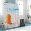Relaxdays Shower Curtain Shell Bathroom Curtain 180 x 200 cm