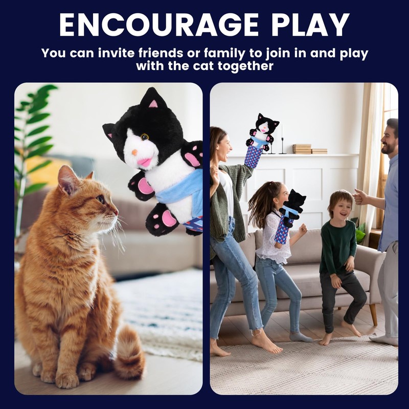 Pack of 2 Cat Hand Puppets, Interactive Cat Toy Hand