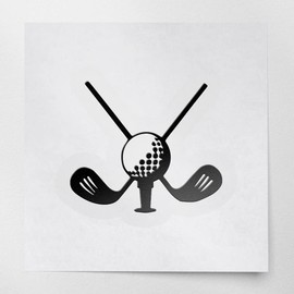 Decal Stickers Of Golf Ball With Crossed Clubs S (Black) Premium Waterproof Vinyl Decal Stickers For Laptop Phone Accessory Helmet Car Window Mug Tuber Cup Door Wall Decoration ANDstic547356BLAA
