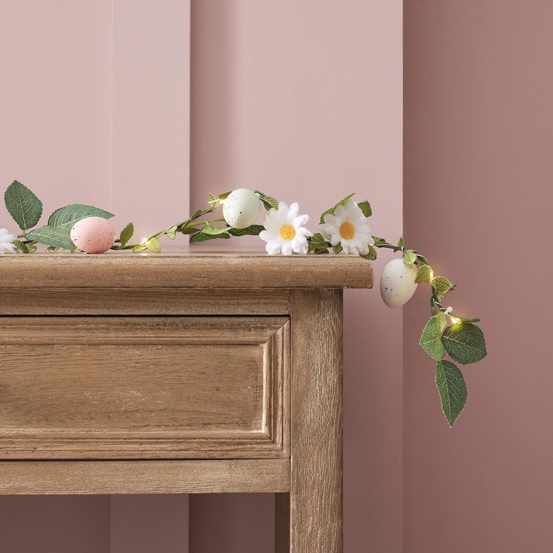 Lights4fun Illuminated Easter Garland Spring 230 cm Spring Decoration Artificial