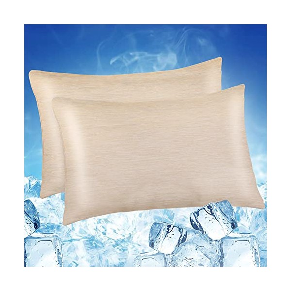 LUXEAR Cooling Pillowcases Queen Size, 2 Pack Cooling Pillow Cover