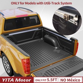 YITAMOTOR Soft Tri-fold Truck Bed Tonneau Cover Compatible with 2017 2018 2019 2020 2021 2022 2023 2024 Nissan Titan with Utili-Track System, Fleetside 5.5 ft Bed w/o Titan Box