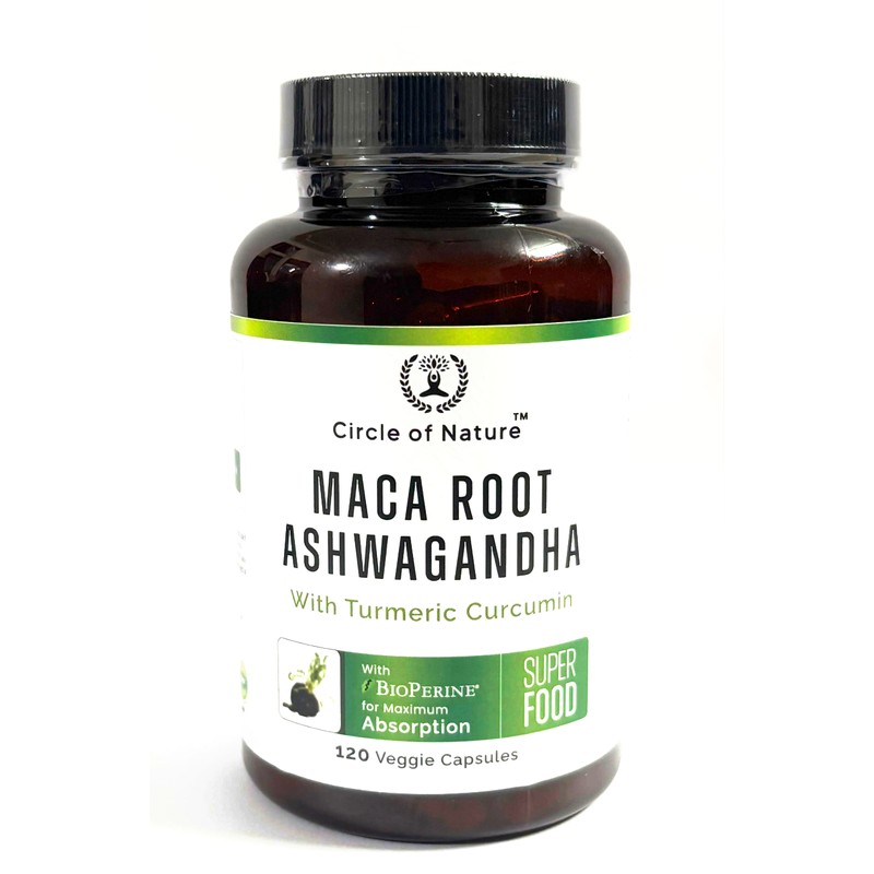 Maca Root, Ashwagandha Root Extract, Capsules for Men & Women