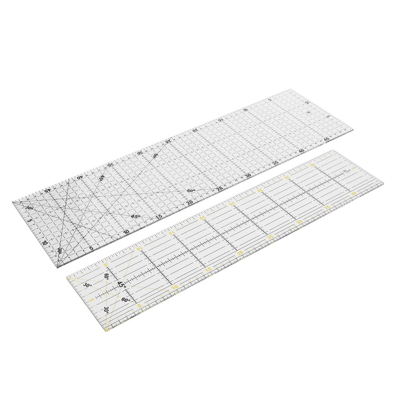 2Pcs Quilting Ruler MultiFunction Sewing Drawing Drafting Crafts Scale Measuring