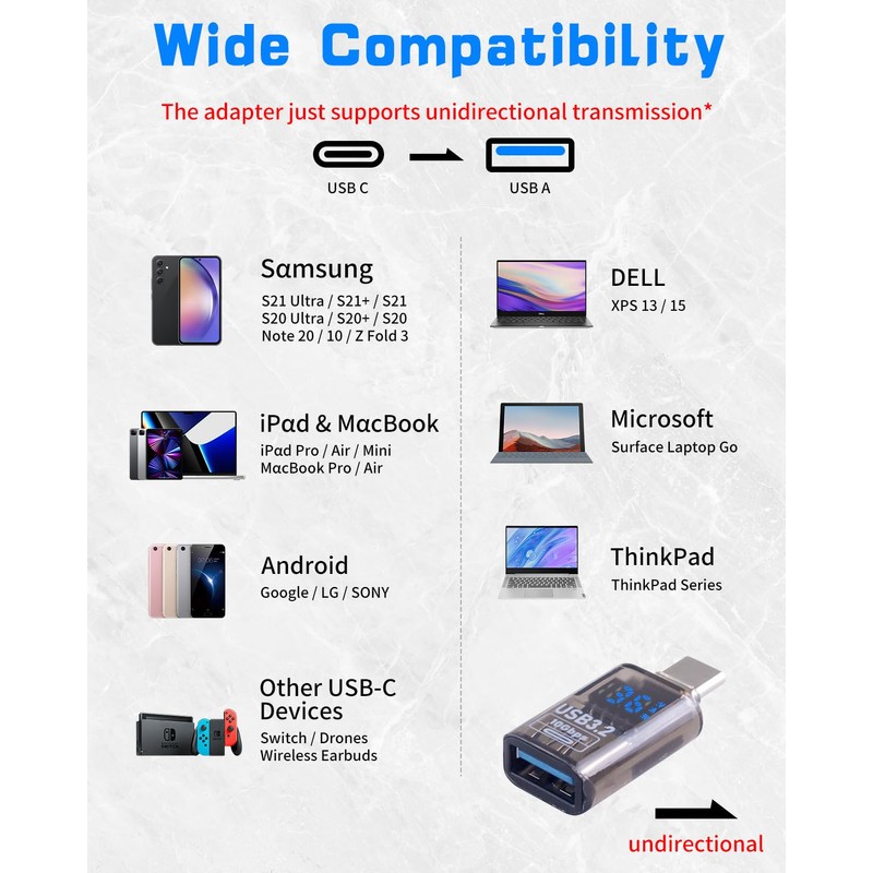 Poyiccot USB Type C to USB Adapter, 10Gbps USB C