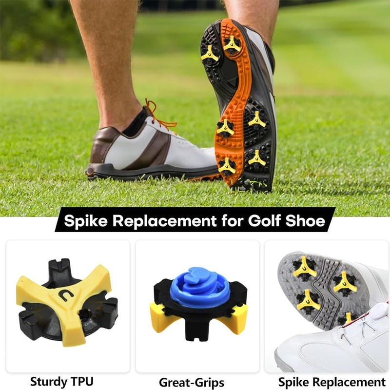 Golf Spikes Set, Golf Shoe Spikes Replacements with 1 Black