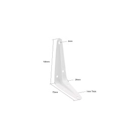 EAI London Shelf Brackets | White 100x75mm / 4x3 Inch | Shelving Support Bracket | Pack of 20