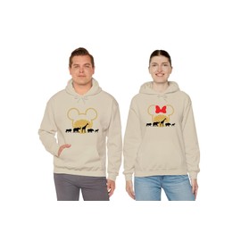 Natural Underwear Safari Animal Kingdom Ears Couple Matching Hoodie Men Natural XX-Large
