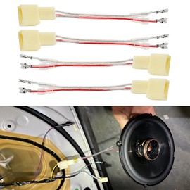 Polcatay 4 PCS Car Door Speaker Wiring Harness Connector, Car Audio Adapter Plug Adapter, Subwoofer Wire Modification, Compatible with Mitsubishi Subaru (White)