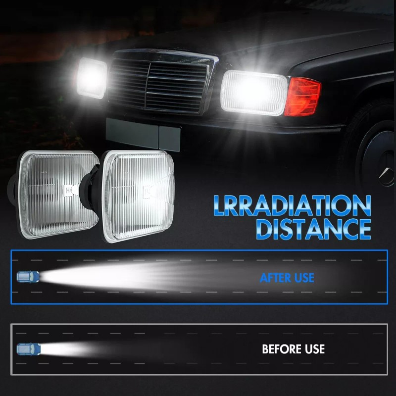 Unbranded Pair 7x6 inch Square Led Headlights for Oldsmobile Cutlass