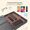 Wealone Black Couch Arm Tray with 2 Rotatable Tray, Adjustable
