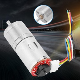 Gear Motor 12 V DC Gear Motor Encoder, High Torque Reduction Motor with Pure Copper Coil for Robot RC Car DIY Motor Toy (50 RPM)