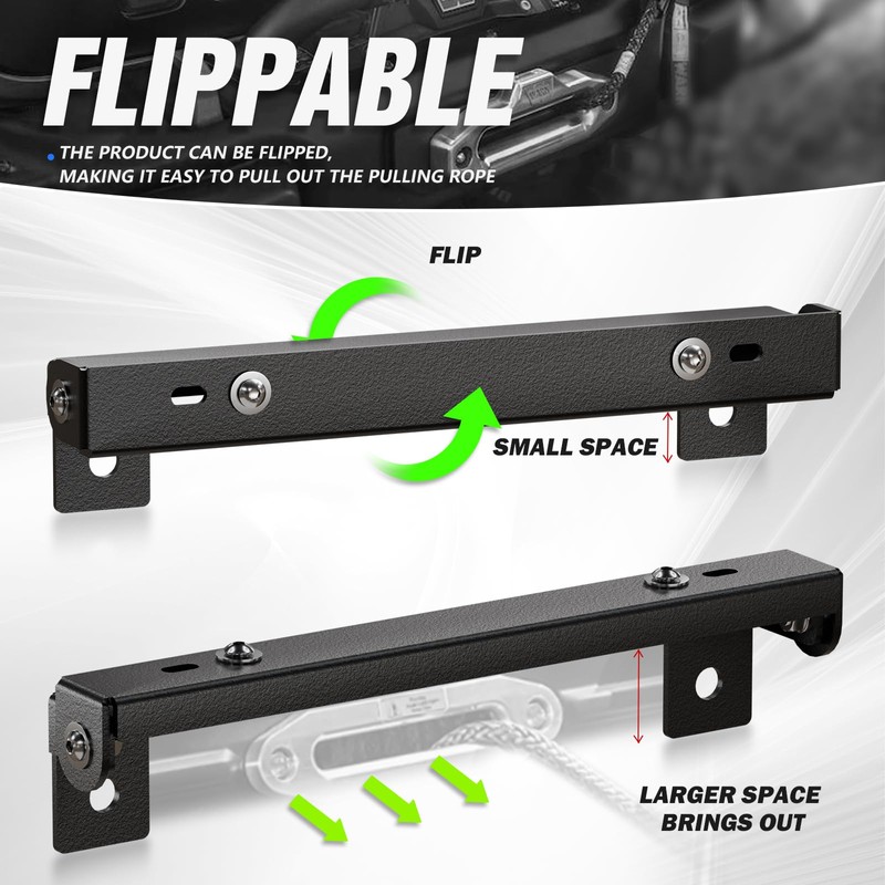 YZONA Flip-Up Winch License Plate Frame Compatible with 10" Hawse