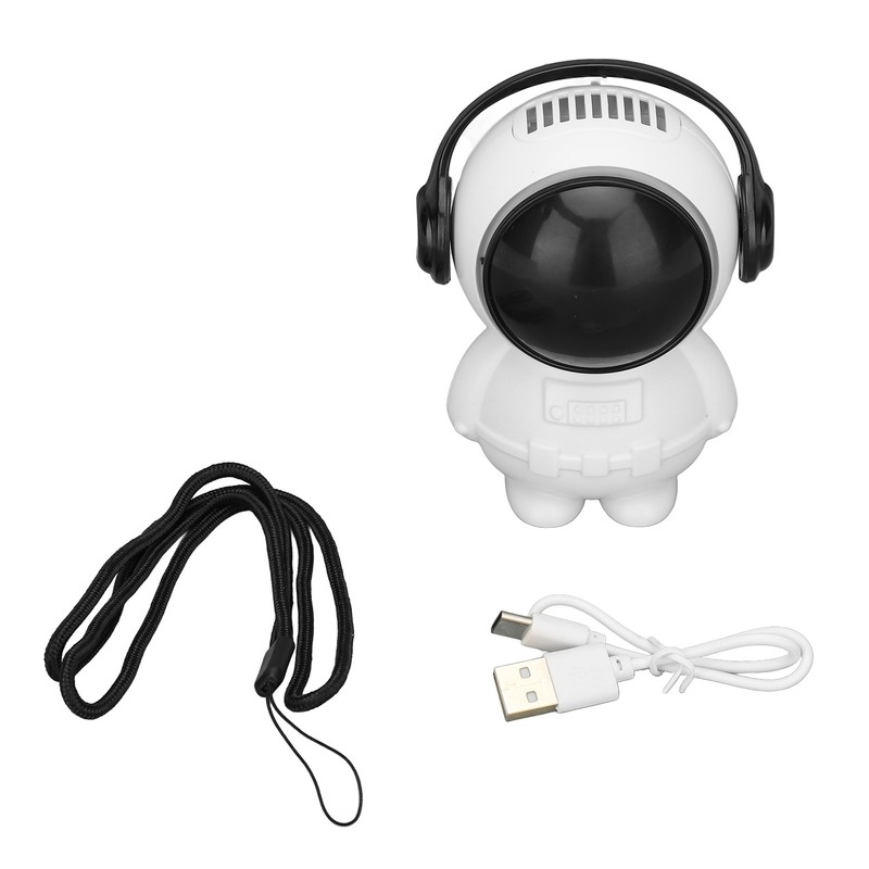 Portable Fan Spaceman Shaped 2 Speeds USB Rechargeable Mini Neck