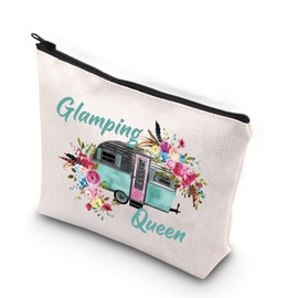 Glamping Gift for Women Clamping Queen Nature Lover Zipper Pouch Makeup Bag (Glamping Queen CA)