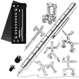 Moonhua Magnetic Fidget Pen, Modular Magnet Writing Tool for Teens and Adults, DIY Multifunctional Decompression Desk Toy, Unique Birthday Gift for Office, Travel, Holiday Present for 14 Years and Up