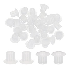 uxcell 20pcs Hole Plugs, Heat Resistant Silicone Flush Type Fastener Hole Cover Plug for 5mm(3/16") Hole, Round Snap Locking Tubing Plug Hole for Furniture Cabinet, White