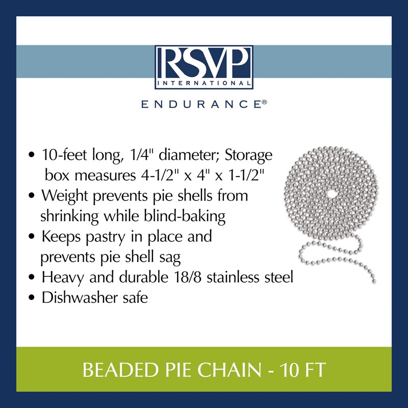 RSVP International Endurance Kitchen Collection Pastry Baking Accessories, Beaded Chain,