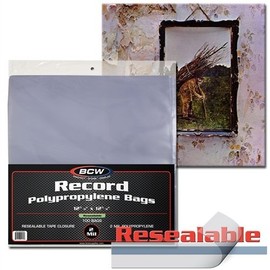 BCW Supplies Resealable 33 RPM Bags Snug (100 Count)
