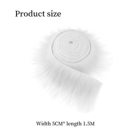 Furry Faux Fur for Crafts, Precut Strips Faux Fur, 5 x 150 cm, Faux Fur, Sold by the Metre, Fluffy, Soft, for DIY, Cosplay, Costume Decoration, Santa Hair and Christmas Tree Decoration (Black)