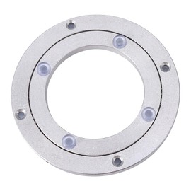 Silver Table Bearing, Heavy Duty Aluminium Alloy Hardware Rotating Turntable Bearing Swivel Plate for Dining-Table (4Inch)