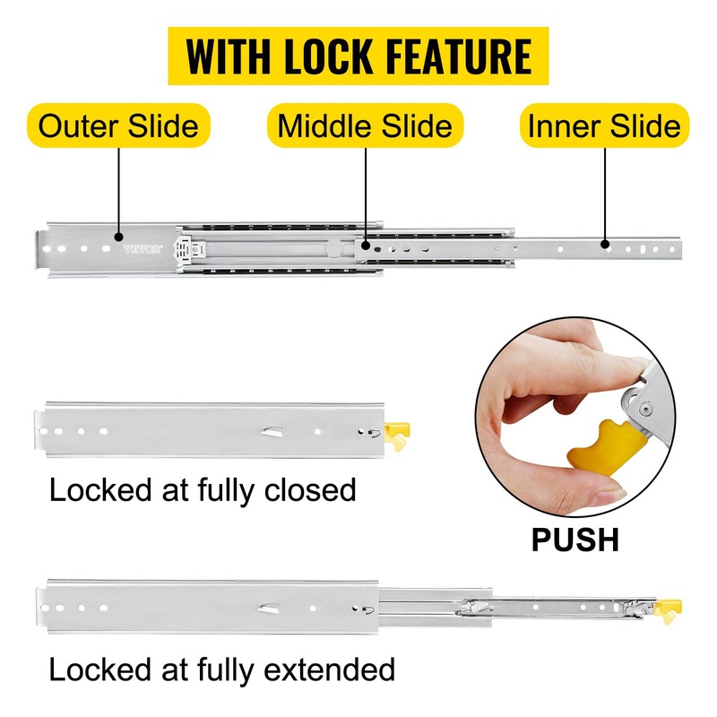 VEVOR Heavy Duty Drawer Slides 18 Inch 500 lb, 1