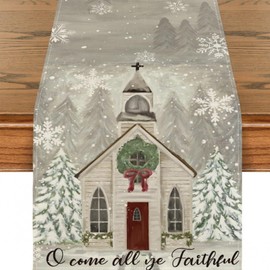 SEDEX Christmas Table Runner Red Snowman Theme Decoration Decor Seasonal Winter Merry Xmas Holiday Kitchen Dining Table Cloth 72 Inches Long for Home Party Outdoor 13X72 Inch