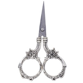 Vintage Flower Scissors DIY European Style Needlework Embroidery Retro Craft CollectionSilver