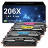 T2TONER 206X High Yield Toner Cartridges 4 Pack (with Chip)