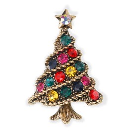 Christmas Tree Brooch Christmas Brooch Pins for Women,Christmas Tree Brooch Xmas Crystal Pin