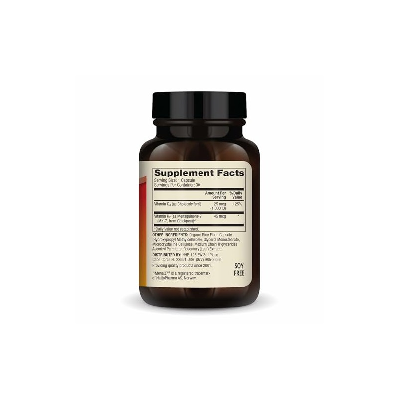 Dr. Mercola Vitamins D3 & K2 Low Dose, 30 Capsules