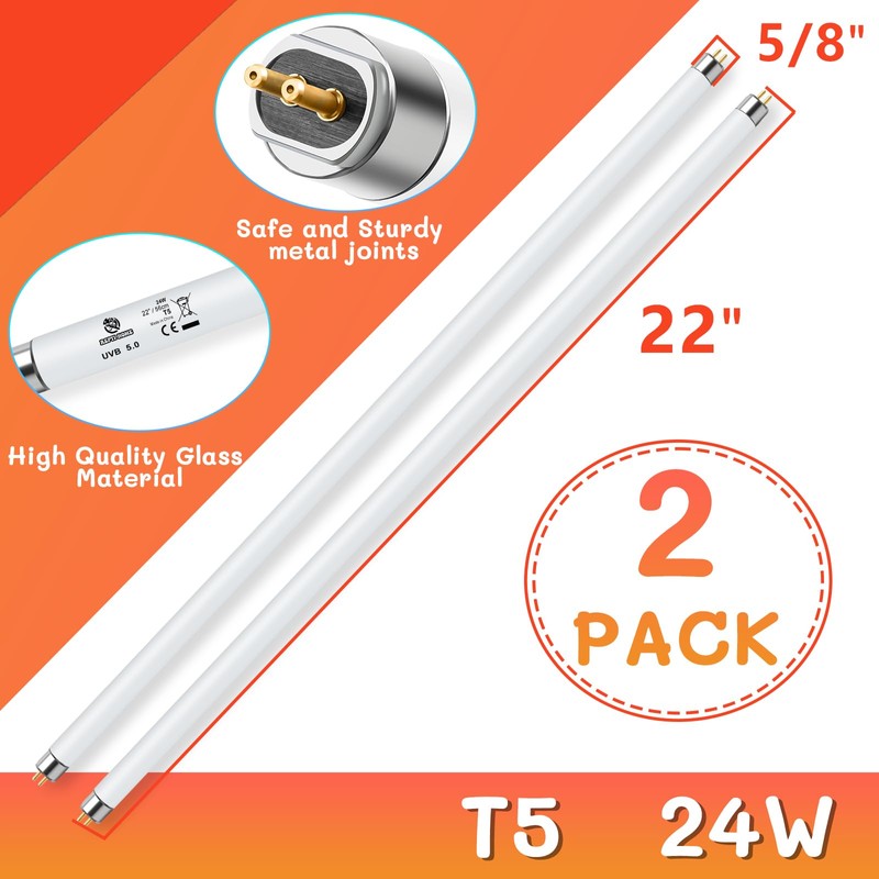 REPTI HOME T5 UVB Reptile Light 24W 10.0,UVA UVB Light