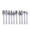 ANCLLO 10pcs Double Cut Tungsten Steel Solid Carbide Rotary Burrs