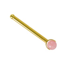 Ipetboom Portable Jade Roller Face Massager for Skin Care Facial Massage Tool with Smooth Metal Handle Pink Ball Gold Stick