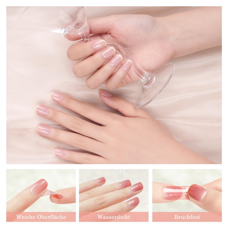 Danni & Toni Semi-Cured Gel Nail Strips, Transparent Clear Shiny
