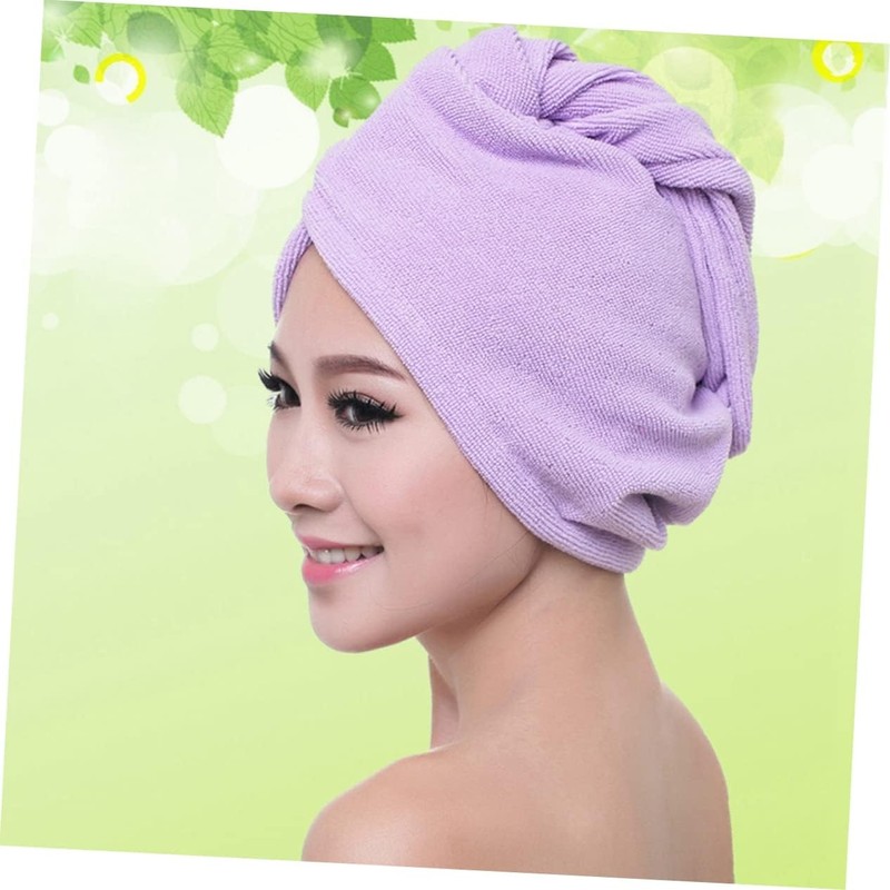 Toalla Microfibra Gorro para Secar El Cabello 70g Morado Fácil