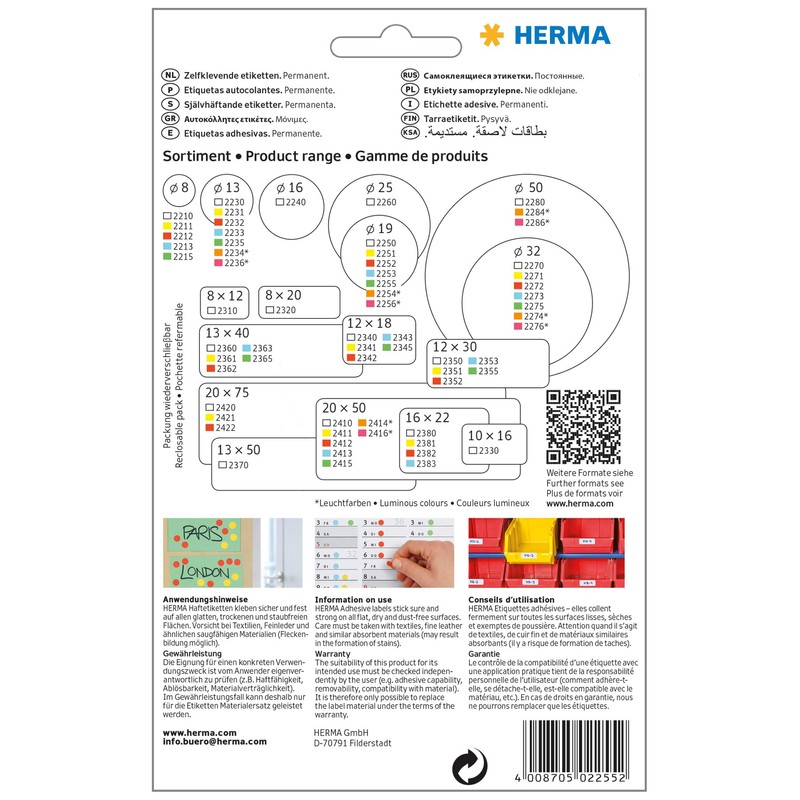 Herma Multi-Purpose Labels / Coloured Dots ø 19 mm