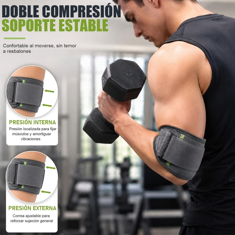 2 PCS Codera Ajustable, Codo de Tenista, Codera para Tendinitis,