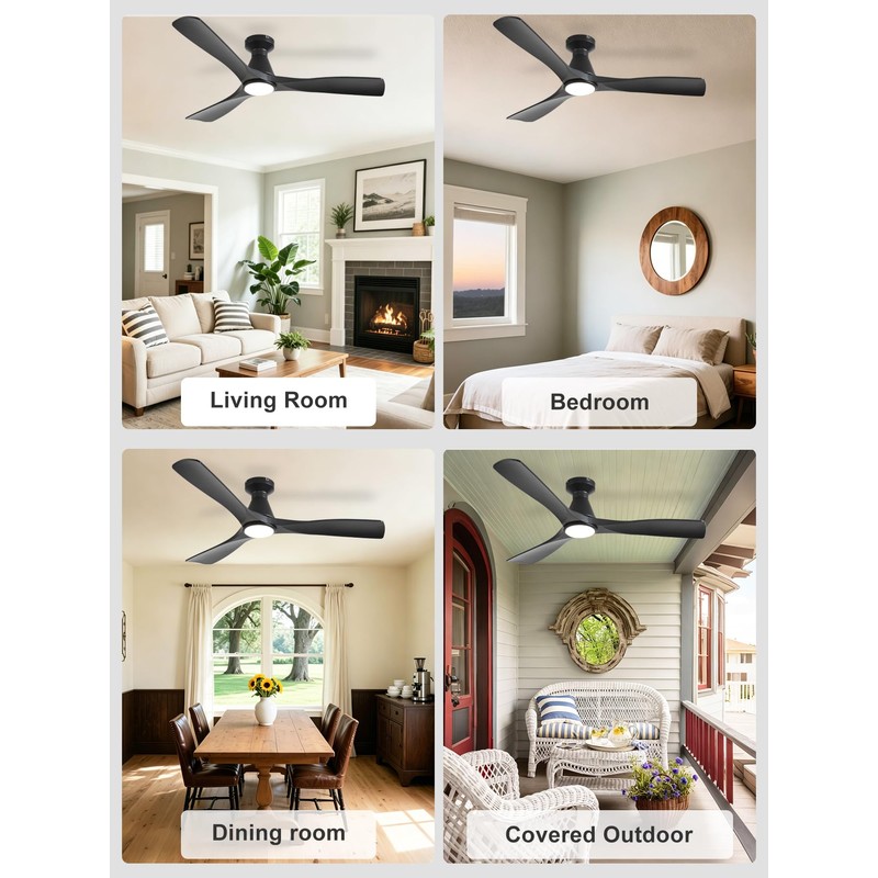 Depuley Ceiling Fans with Lights: 52-inch Smart Ceiling Fan with
