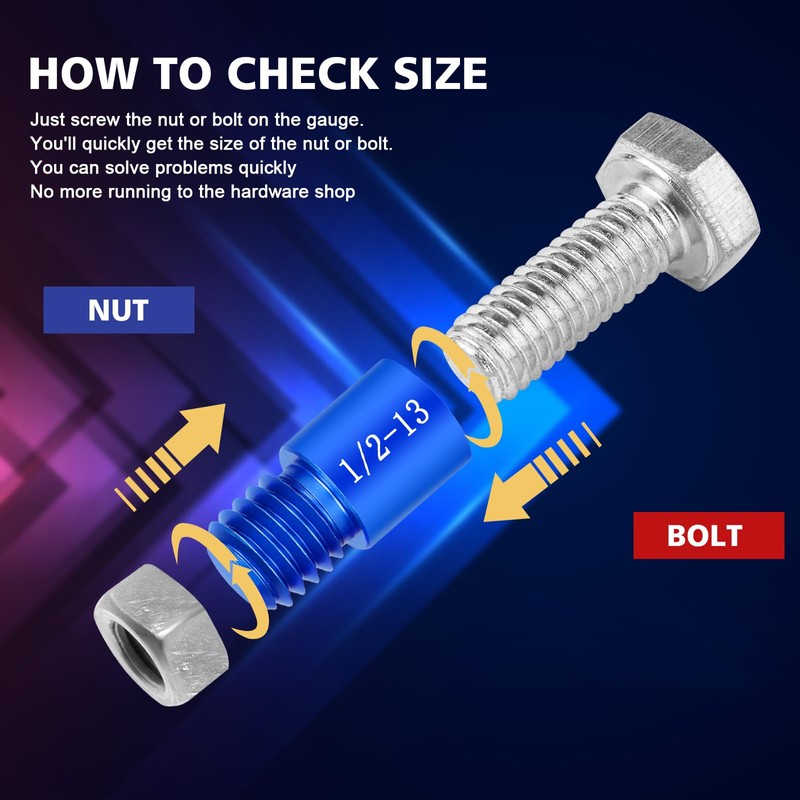 SNSMBNSR 46Pcs Thread Checker, Nut and Bolt Thread Checker 24