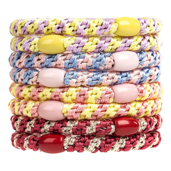 Pack of 8 Girls Hair Bobbles Elastic Bands Hair Bands