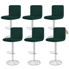 Showgeous Set of 6 Bar Chair Covers, Bar Stool Covers, Stretch Removable Dining Room Chair Covers for Pub Counter, Dining Chair, Bar Stool, Counter Slipcovers, Dining Room Chair Protective Cover (Dark