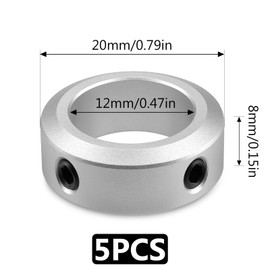 Mbsomnus 5 Stück Stellringe 12mm Klemmring ID 12mm AD 20mm Breite 8mm Stellringe Welle für Rad Axle Getriebe CNC-Maschinen