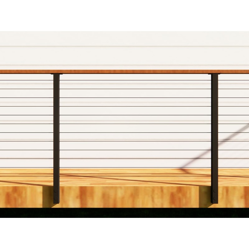 Senmit Cable Railing Post Fascia Mount-Stainless Steel Square Weldless 36"x2"x2"