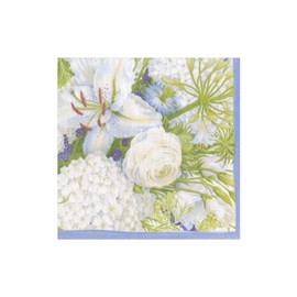 Caspari - Servilletas de papel (20 unidades), diseño de flores blancas