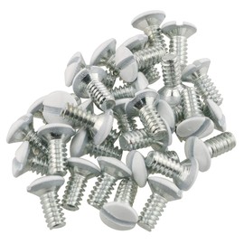 E-outstanding 50-Pack Wallplate Screws White Replacement Wall Plate Mounting Screws 5/16", Oval Head Slotted