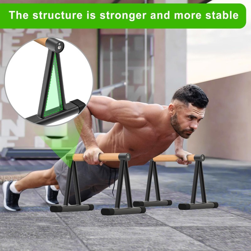 Dolibest Push-Up Bar, 12'' High Parallettes Bars with 8 Rubber
